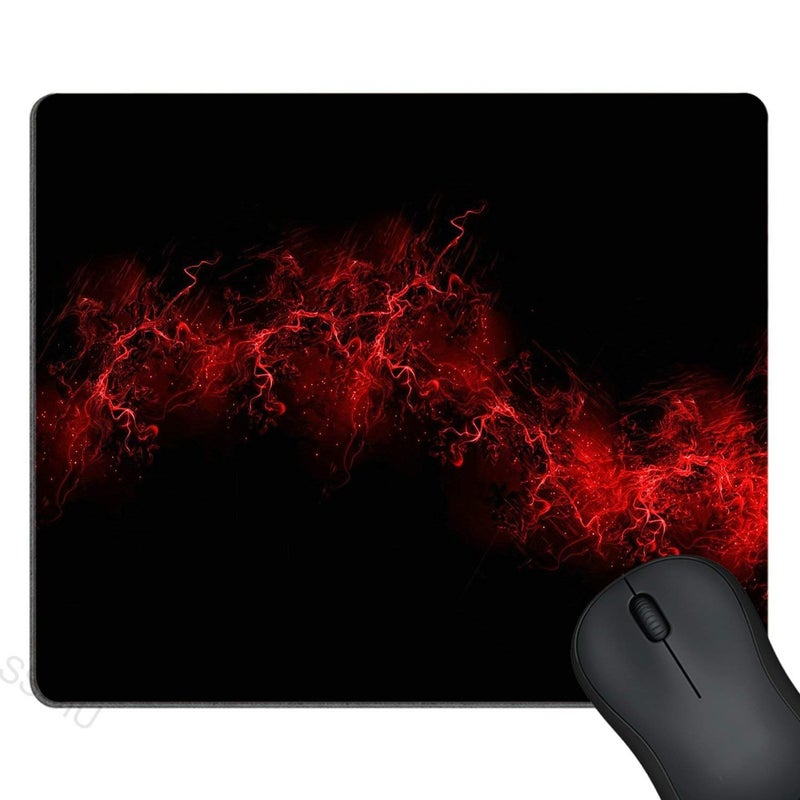SSOIU Black Background Red Color Paint Explosion Burst Red Black Mouse Pad Rectangle 240x200x3mm - Image 1